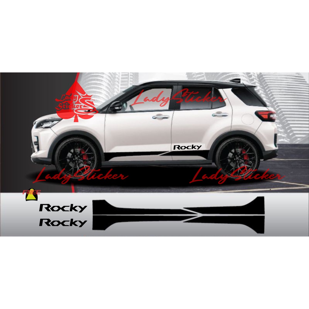 STICKER STIKER MOBIL ROCKY STICKER LIST STRIE MOBIL DAIHATSU ROCKY AYLA RAIZE CUSTOM TEXT