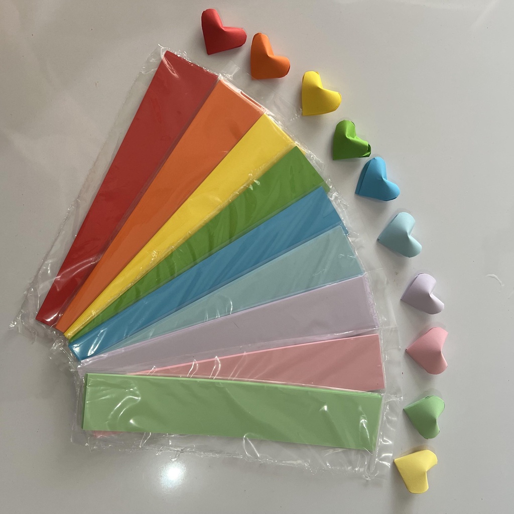 Kertas Hati Origami Heart Paper Lipat Motif GROSIR PRAKARYA MALANG Warna Warni Varian Pastel Macaron Papercraft Craft Crafting DIY Handcraft Kerajinan Prakarya Art Color Seni Kesenian Kertakes Perlengkapan Peralatan Stationery Tools Home