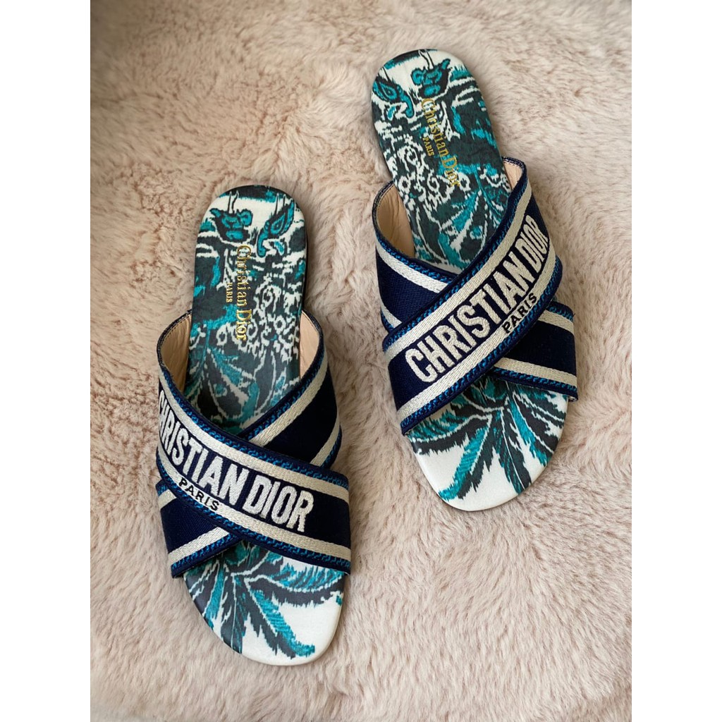 SANDAL WANITA DS013 COCONUT BLUE FLAT SANDALS PREMIUM IMPORT