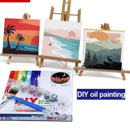 

Bagus Dipakai.. TOPER Paint By Number Kit DIY 20x20 Canvas (Free Kuas dan Cat Air) Painting Set/ Canvas Lukisan 20x20