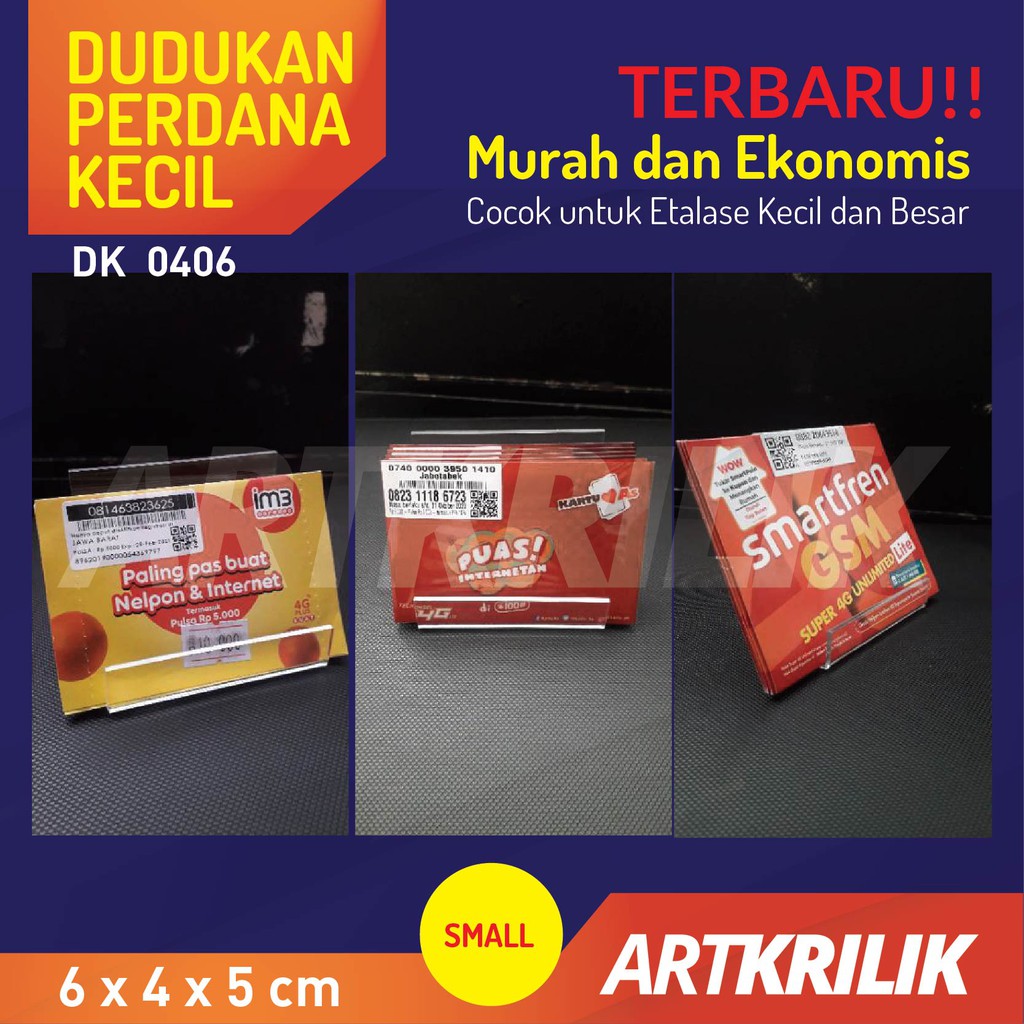 

RAK VOUCHER PERDANA VOUCHER DATA AKRILIK 4 X 6 CM BISA BUAT DISPLAY HP