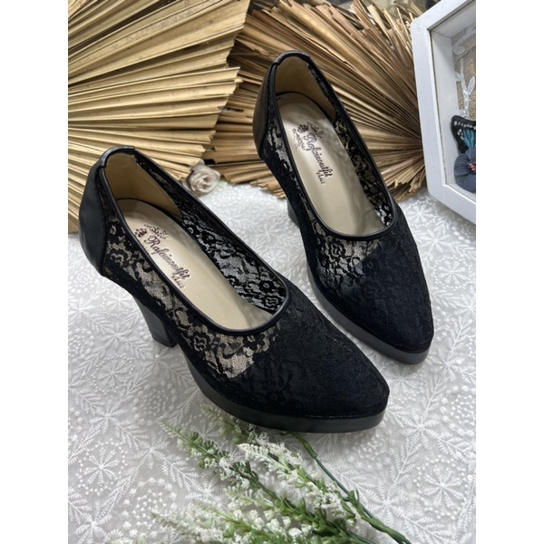 sepatu wanita Rafaizoutfit model kalia hitam tinggi 10cm tahu