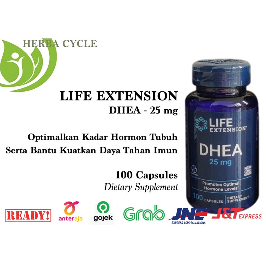 Life Extension DHEA Dehydroepiandrosterone 25 mg 100 capsules ORI USA