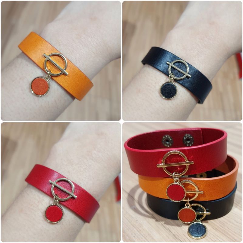 Gelang kulit branded band Premium Quality Anti karat Gelang tangan kulit import /gelang Tangan Wanita branded Band bahan kulit G21