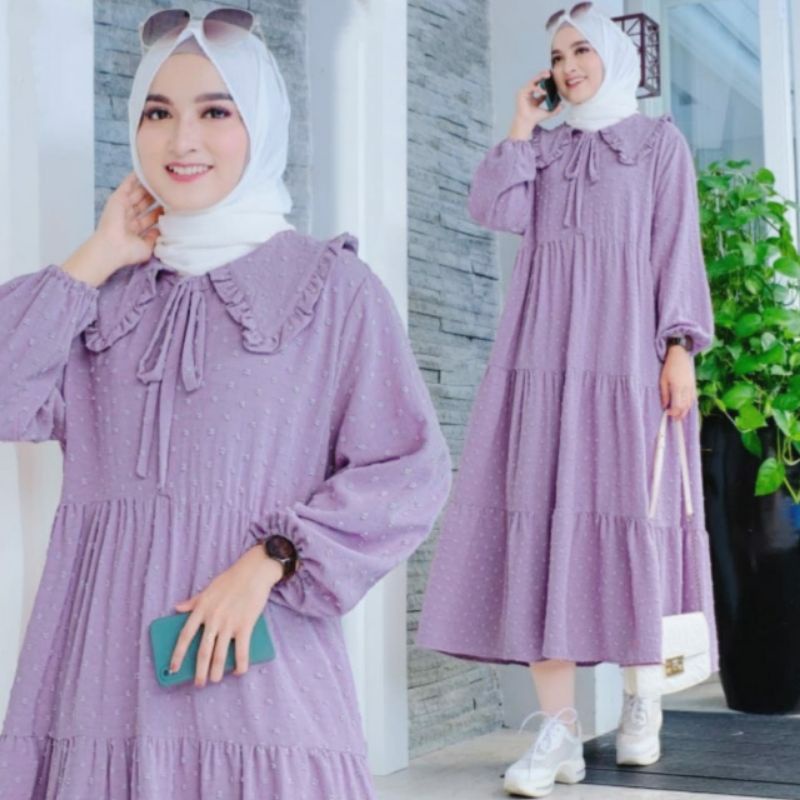 ZULFA MIDI DRESS  CRINCLE URAGIRI