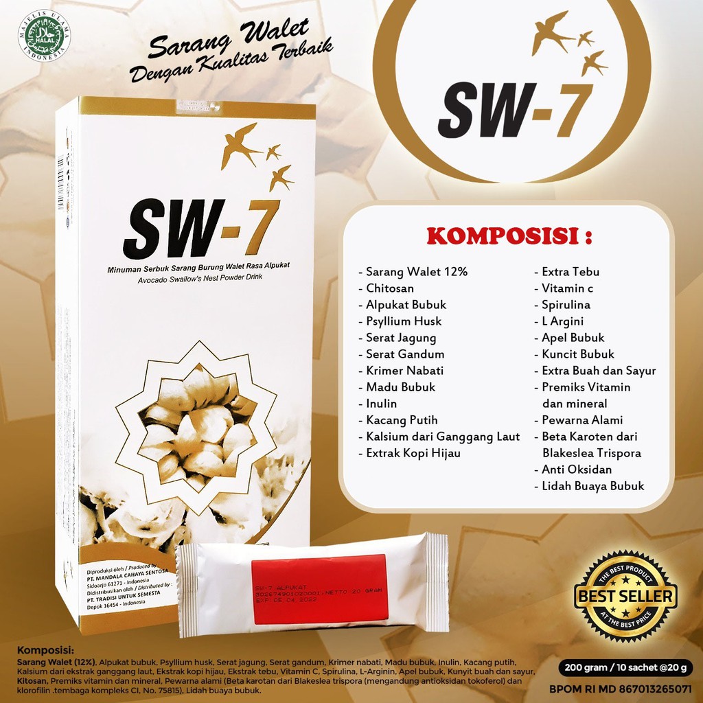 SW-7 Minuman SW7 Serbuk Sarang Walet SW 7 - Dijamin Original