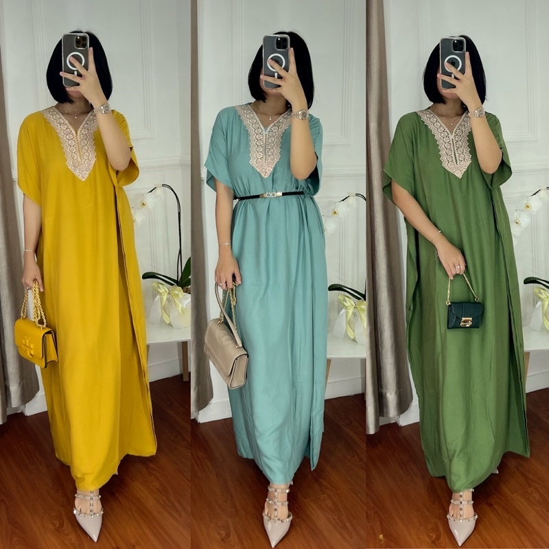 KAFTAN LEBARAN PREMIUM RAYON TWILL DAN SILKY KAFTAN SATIN VELVET KAFTAN LEBARAN KAFTAN BUSUI