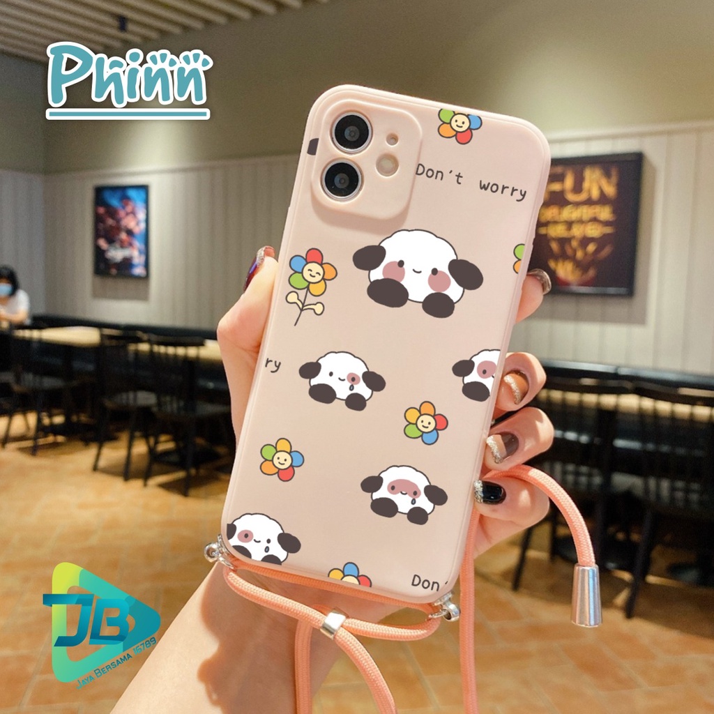 SOFTCASE SILIKON SLINGCASE TALI LANYARD STRAP PHONE MACARON PELINDUNG KAMERA PHINN OPPO VIVO SAMSUNG XIAOMI REALME IPHONE ALL TYPE JB5316