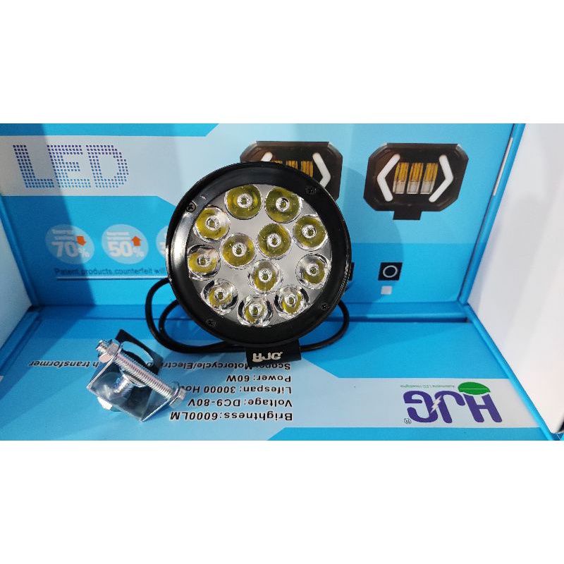 LAMPU TEMBAK SOROT CREE TOPI 9 12 MATA BULAT HJG ALUMINIUM WATERPROOF Nyala Focus