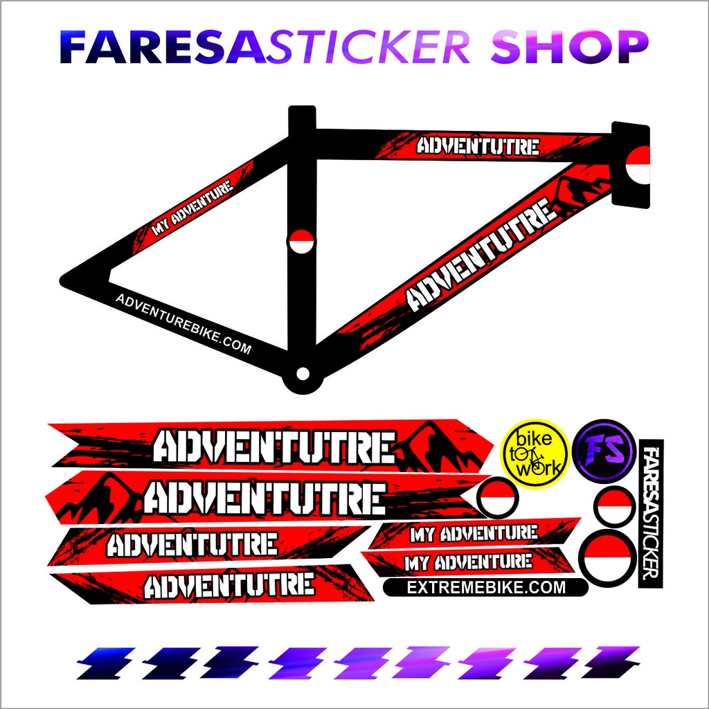 (COD) STICKER DECAL STRIPING SEPEDA GUNUNG ADVENTURE