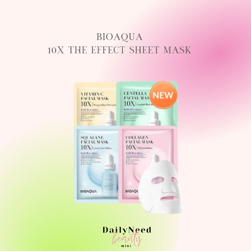 BIOAQUA 10X EFFECT MOISTURIZING ESSENCE SHEET MASK VITAMIN C / SQUALANE / COLLAGEN / CENTELLA FACE M