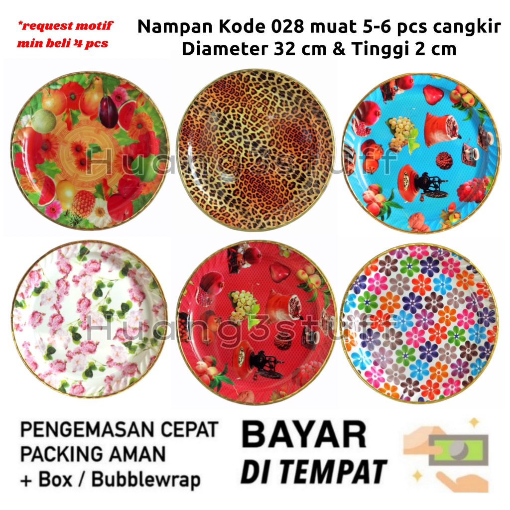 Nampan Gelas Lebaran Motif / Nampan Gelas Plastik / Tatakan untuk Kue dan Tatakan Gelas