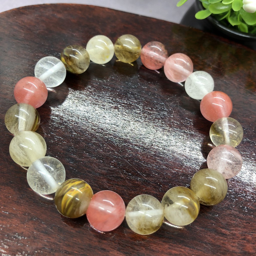 Gelang Kristal Batu Cherry Quartz