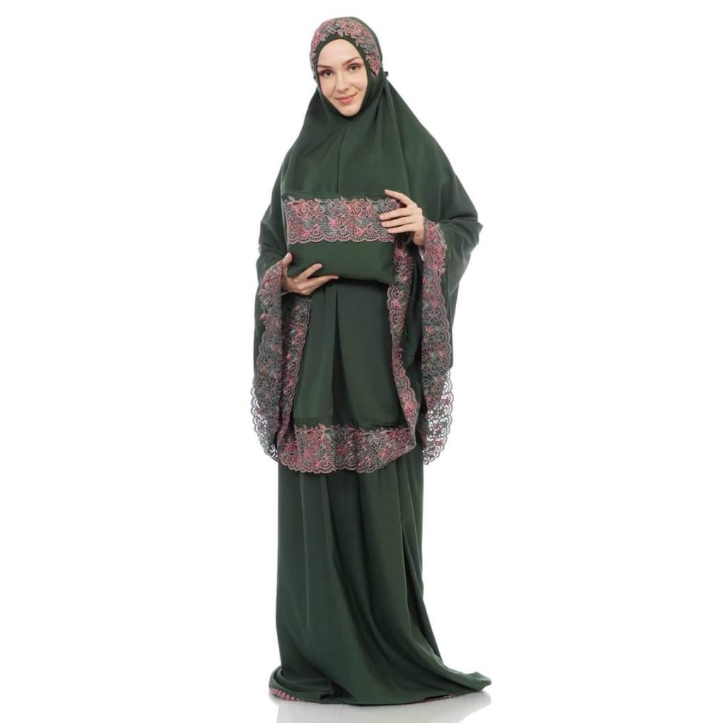 mukena khadijah/mukena dewasa/mukenah bordir kerancang