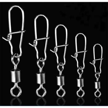 Konektor Kail Pancing Umpan Flexibel Snap Swivel Hook 30mm 8PCS
