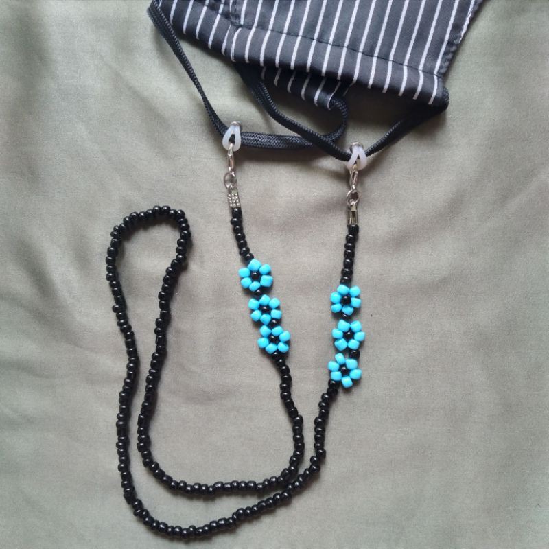 tali masker/ strap masker/ tali kacamata/ strap kacamata/ tali masker manik-manik blue daisy