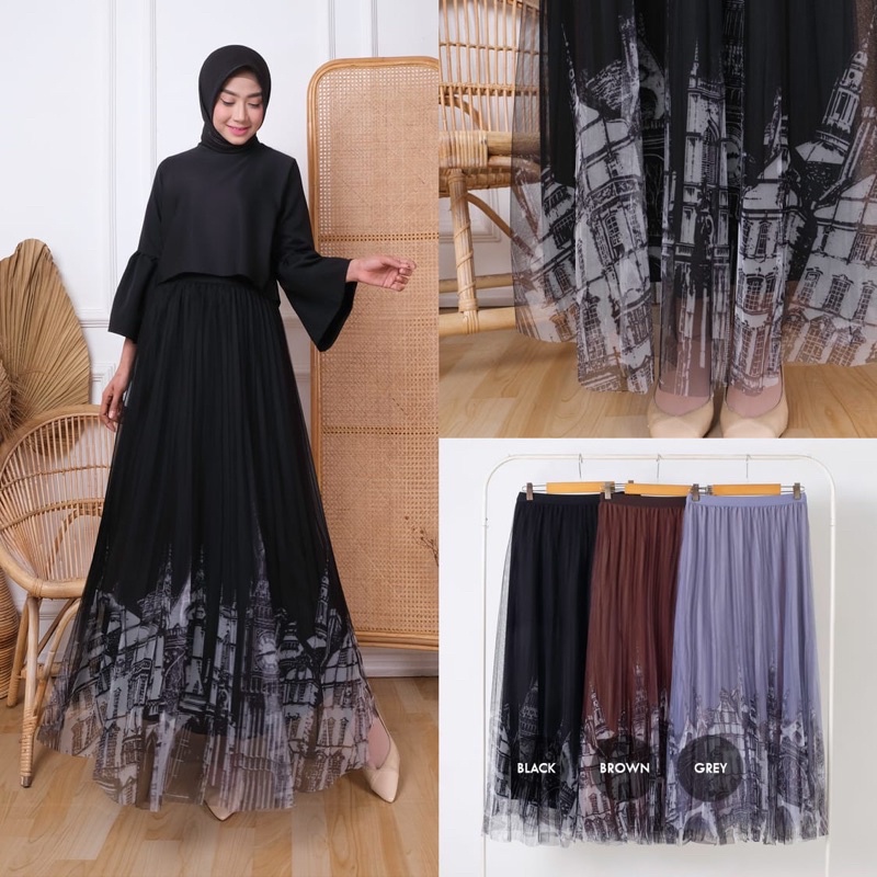 Rok Tutu Tile Panjang Bawahan Hijab Import Fashion Korea Import