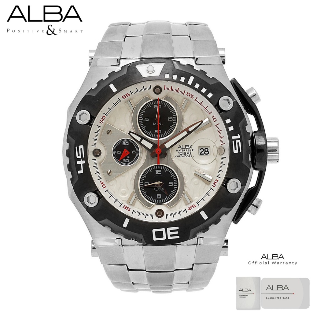 Alba Pria AF3D99 Jam Tangan Pria Alba Active AF3D99X1 Quartz Stainless Steel Strap