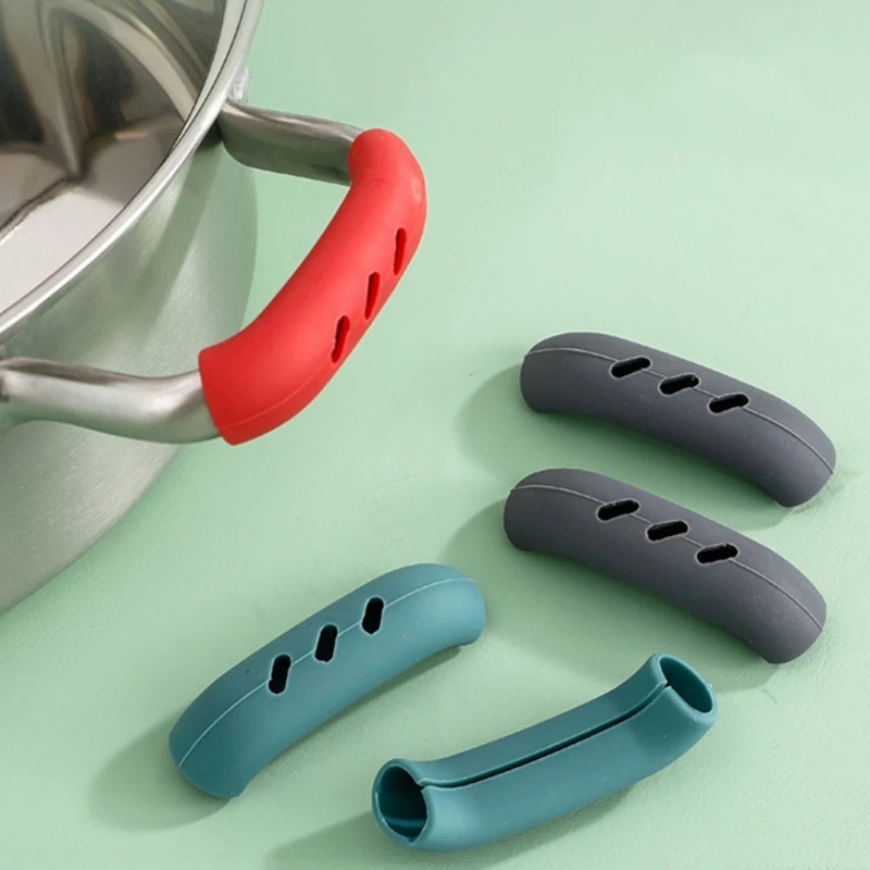 2 Pcs Sarung Tangan Klip Gagang Panci Bahan Silikon Anti Melepuh Untuk Aksesoris Dapur
