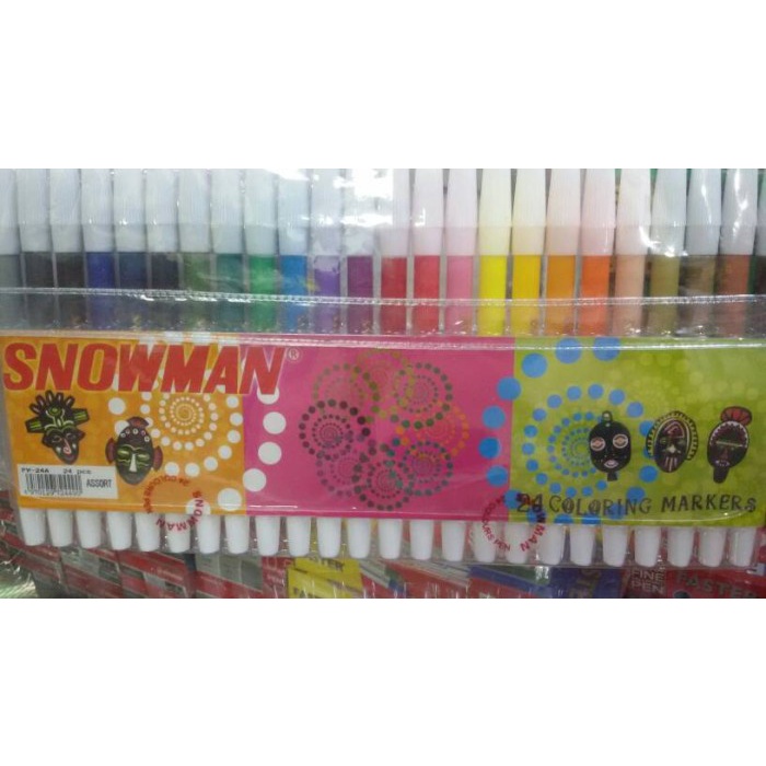 

tulis-alat-paket- spidol snowman coloring markers 24 warna -paket-alat-tulis.