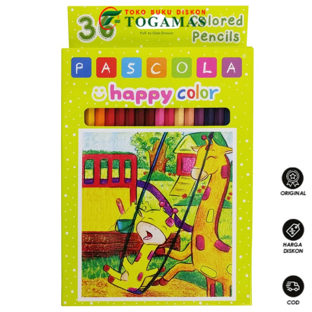 

READY STOCK !! PENSIL WARNA 36 COLORS FL (PANJANG) HAPPY COLOR PASCOLA STANDARD