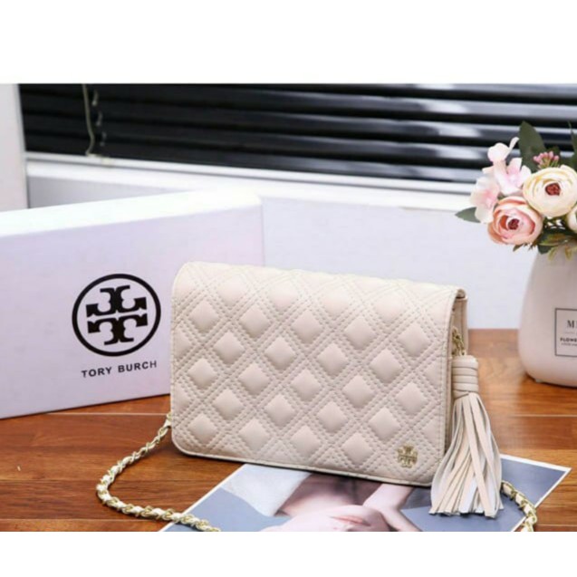 210197 tas branded selempang Tory Burch Flap Woc + box tas pesta selempang batam murah 1kg muat 2