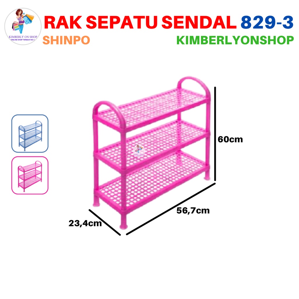 Rak Sepatu Plastik Shinpo Serbaguna Elite Susun 3 Datar 829-3