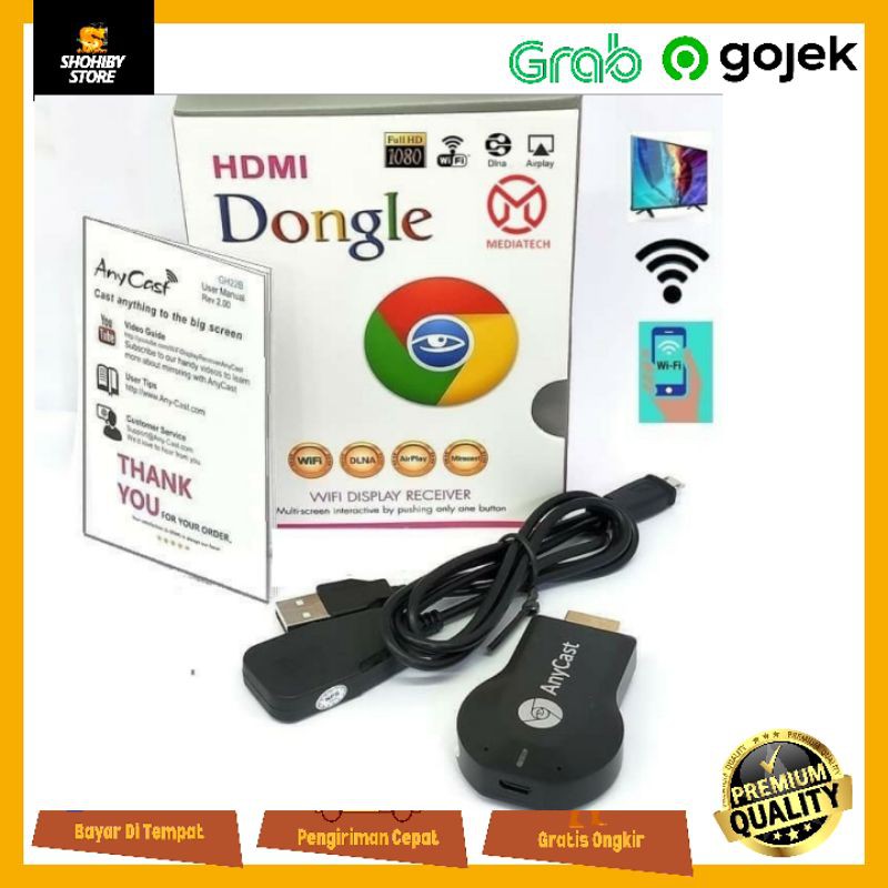 Anycast dongle HDMI WIFI display recaiver TV / nonton &amp; main game handphone android iphone di TV