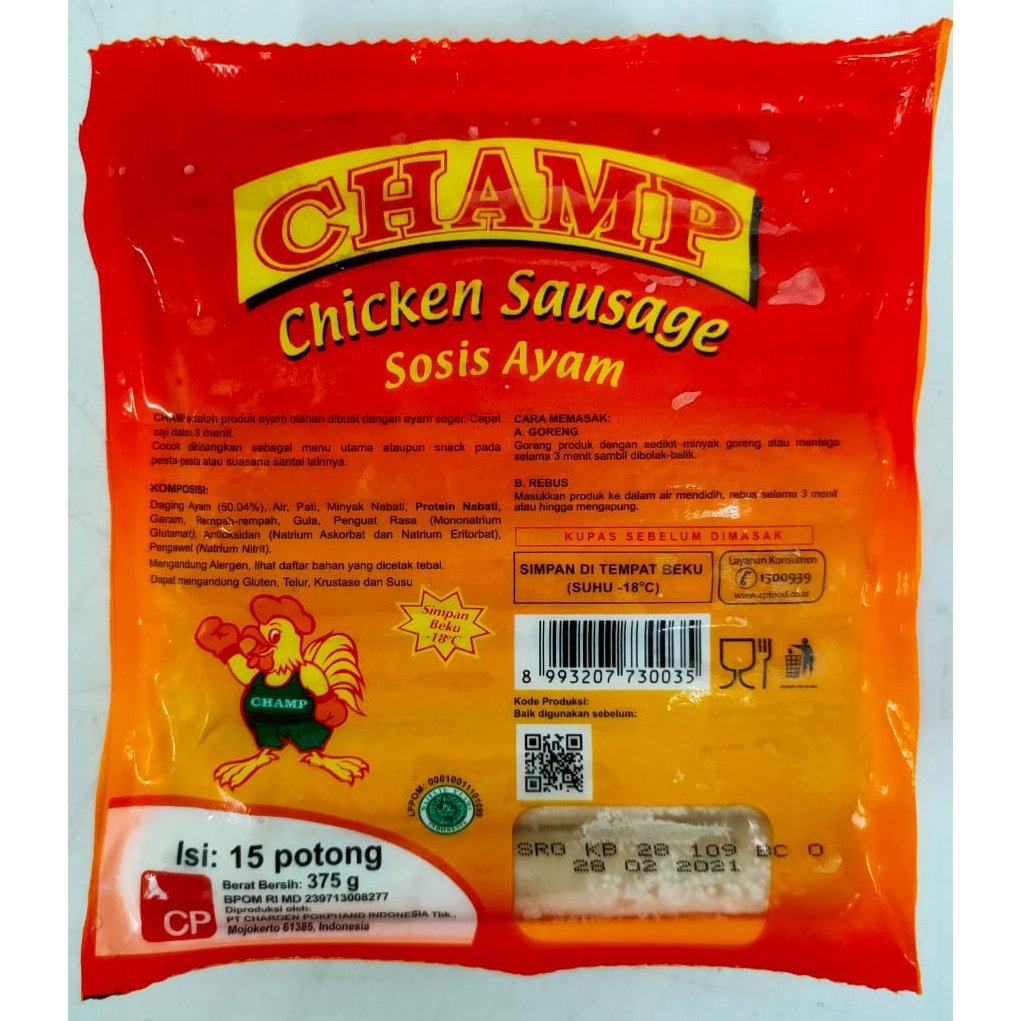 Sosis Ayam Champ 375 Gram | Shopee Indonesia