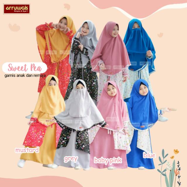 ARRUWAIS / GAMIS ANAK REMAJA KATUN JEPANG ORI SET CADAR
