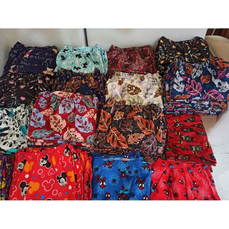 CELANA PENDEK WANITA PRIA DEWASA SANTAI RUMAHAN/KATOK KOLOR/KOLOR CEWEK/CELANA KATUN KARAKTER