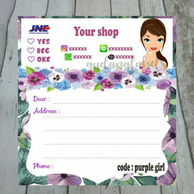 

(COD BISA BAYAR DITEMPAT) KERTAS LABEL ALAMAT PAKET PENGIRIMAN OLSHOP CUSTOM MURAH