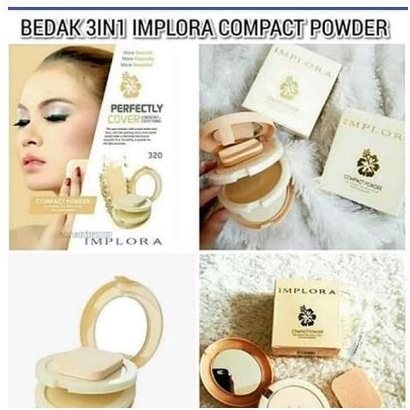 ^ KYRA ^ Implora Compact Powder 3 in 1  Two Color Two Way Cake And Foundation Bedak Padat