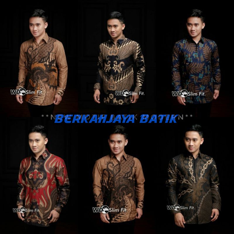 Batik pria / BajuBatikpria / Kemejabatiklenganpanjang size m l xl xxl Atasan batik seragam terlaris