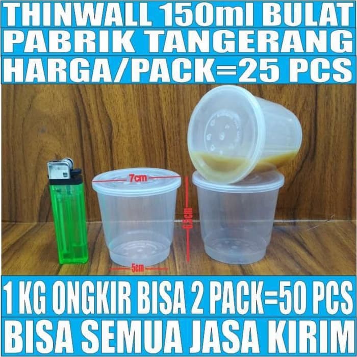 CUP PUDING 150ML 25PCS TEMPAT SELAI GELAS ESKRIM SLIME SAMBAL MERPATI TEMPAT BUMBU