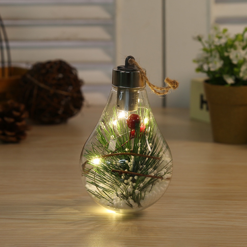 LED transparent christmas ornament christmas tree decoration pendant plastic bulb ball OW