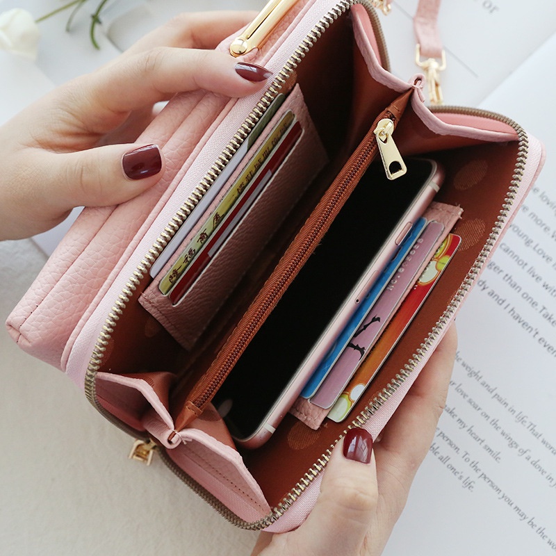 Dompet Hp Wanita Selempang Tali Panjang Tas Dompet Handphone Ala Korea Style Wanita