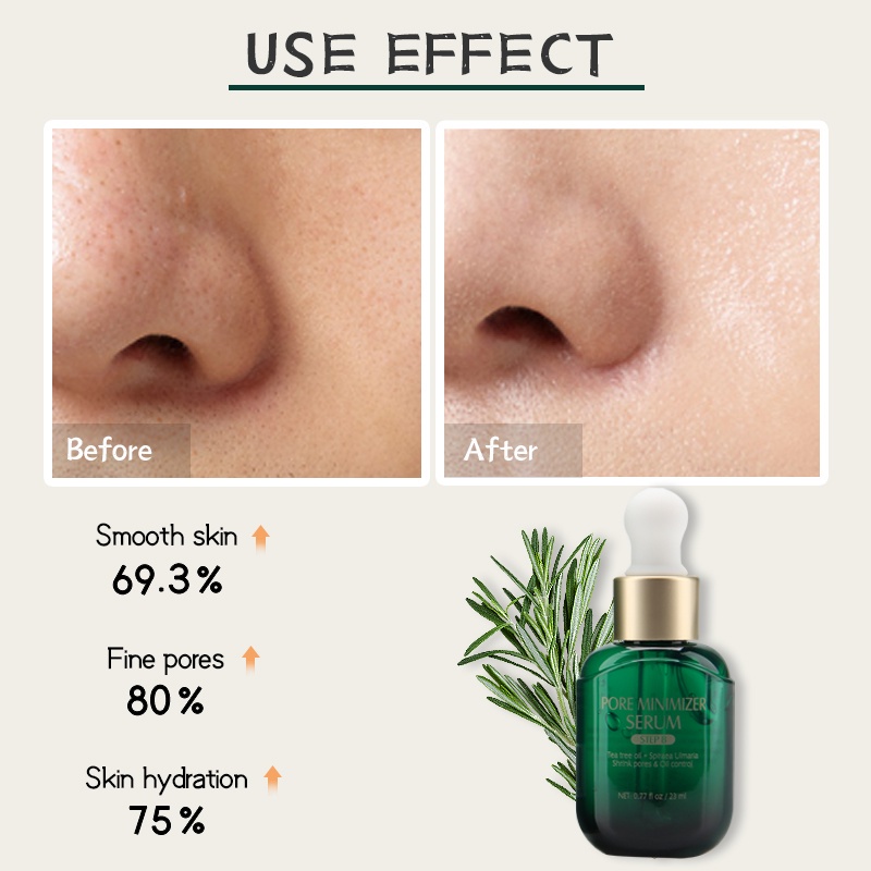 BSKM 23ml Tea Tree Oil Pore Minimizer Facial Serum Long-lasting Acne Removal Pore Firming Astringent Essence Wajah Skincare LB0024