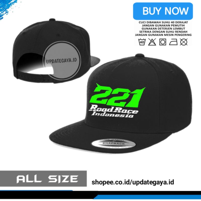 Topi 221 ROAD RACE INDONESIA | Topi Pria | Topi Racing | Topi Snapback | Topi Hiphop | 221 ROAD RACE