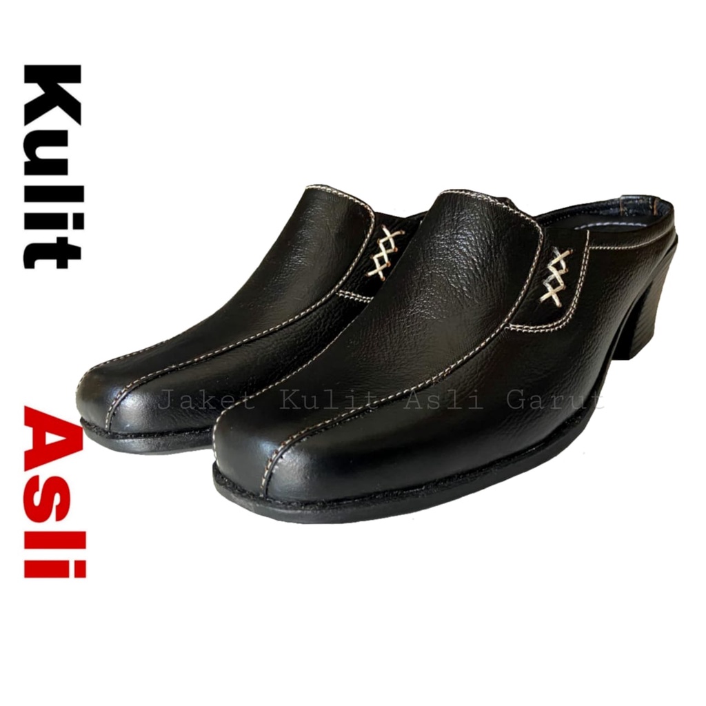 Sepatu High Heels Haihils Kulit Asli Wanita Bustong Hak Made In Garut