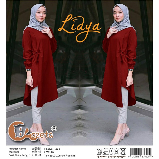 Atasan Baju Muslim Tunik Lidya Jumbo Bigsize Perempuan Cewe Wanita Murah
