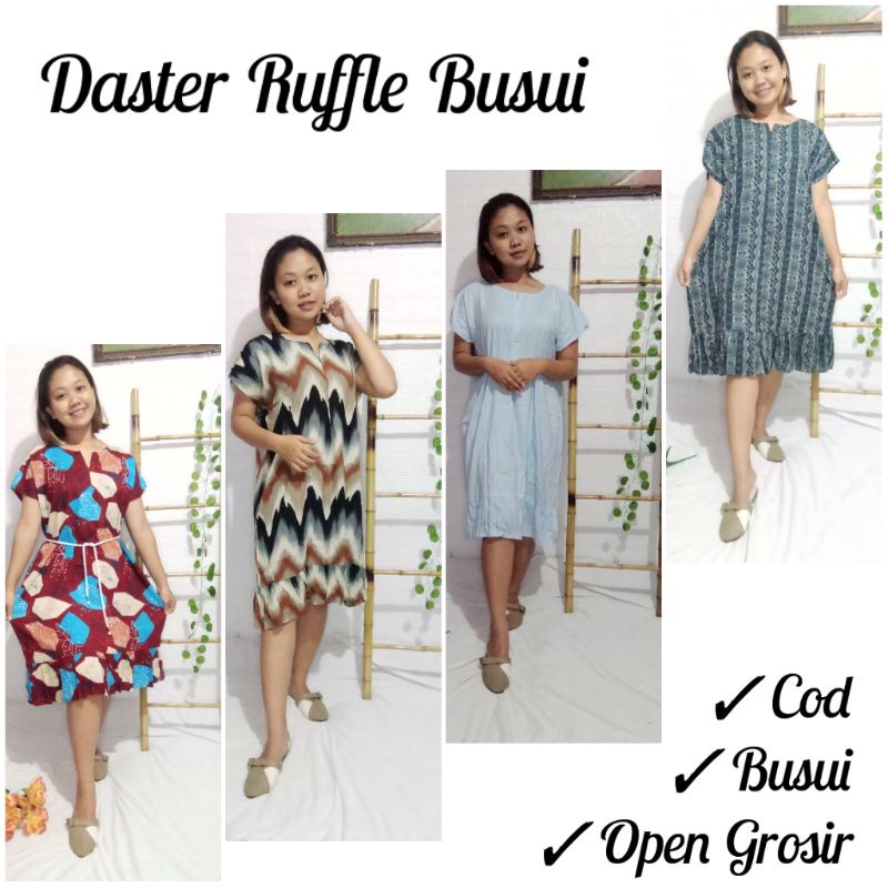 Busui√ Daster Ruffle Busui |Busui Pendek | Daster selutut