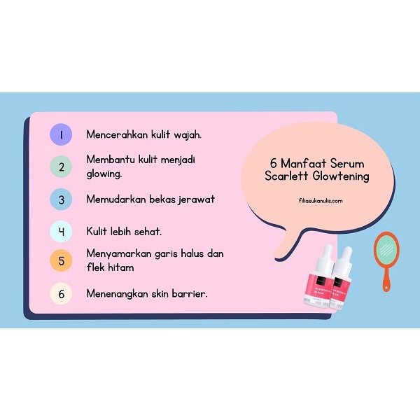 [ORI] Scarlett Glowtening Serum Mencerahkan Memudarkan Flek Hitam dan Membuat Kulit Glowing I BPOM 15ml