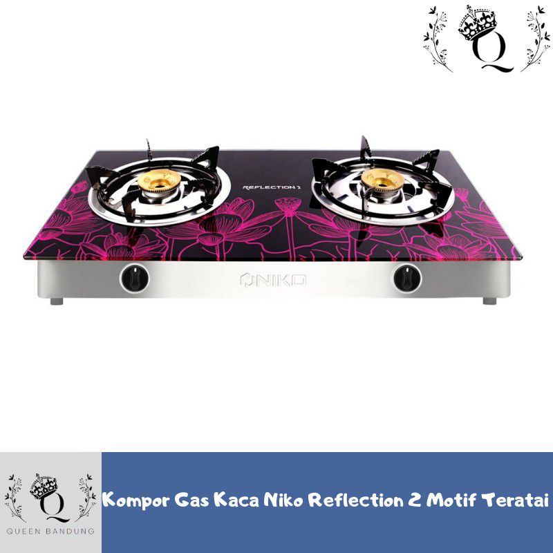 Kompor Gas Kaca NIKO Reflections Motif Bunga