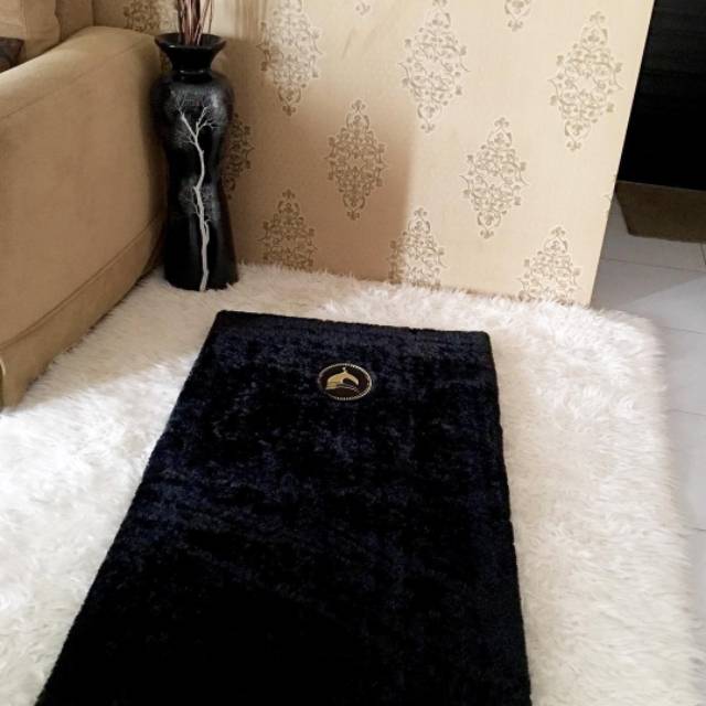 Sajadah Syaffa Black/Sajadah Bulu/ Sajadah Tebal/ Sajadah Cantik/ SajadahEmpuk/ SajadahBusa/Original