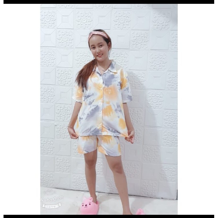 Galaxy - Set Hawaian Short / Tie Dye Shortsleeve / Bali Set / Tie Dye One Piyama / Celana Pendek All