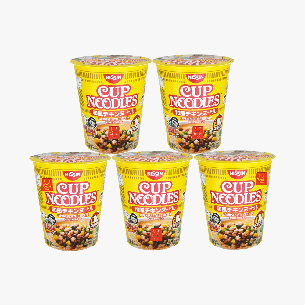 

PAKET 5 PCS Nissin Cup Noodles Rasa Kaldu Ayam Mie Ala Jepang Praktis Langsung Seduh - 5pcs x 66gr