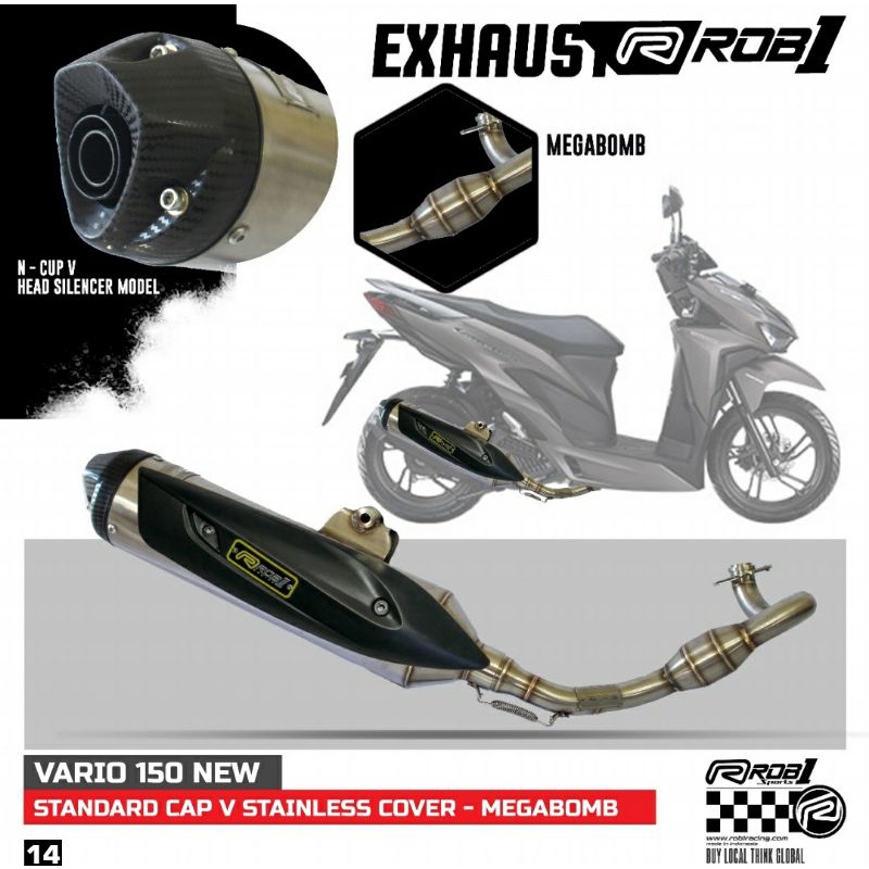 Knalpot ROB1 standar racing vario 125-150 new