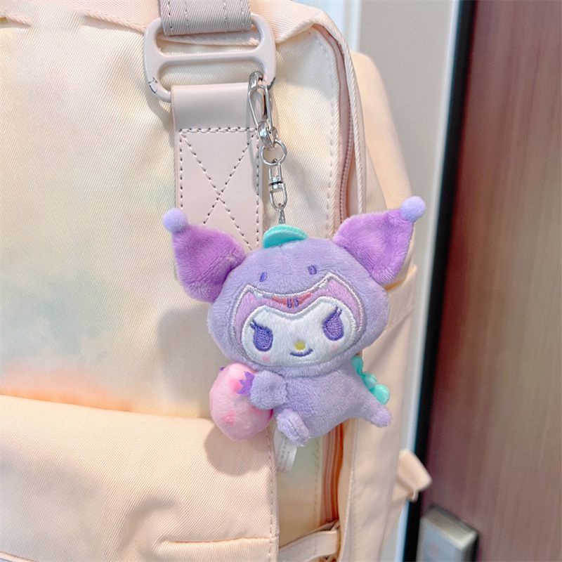 Gantungan Kunci Boneka Sanrio Cinnamoroll Melody Kuromi Plush Keychain Cartoon Cute Doll Pendant Gift