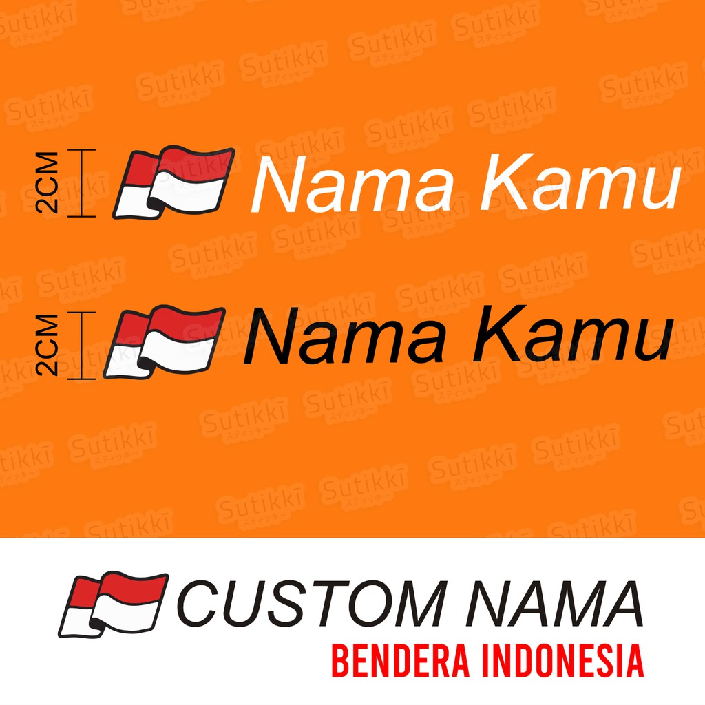 Sutikki | Cutting Sticker Vinyl Custom Nama Frame Sepeda Bendera Indonesia Decal Signature Stiker